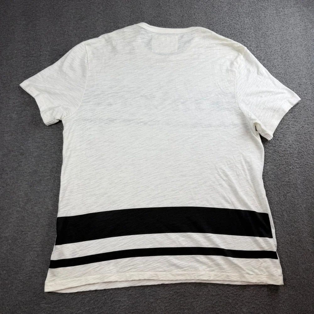 True Religion T-Shirt Men's XXXL White Black Striped SS Soft Sport Te